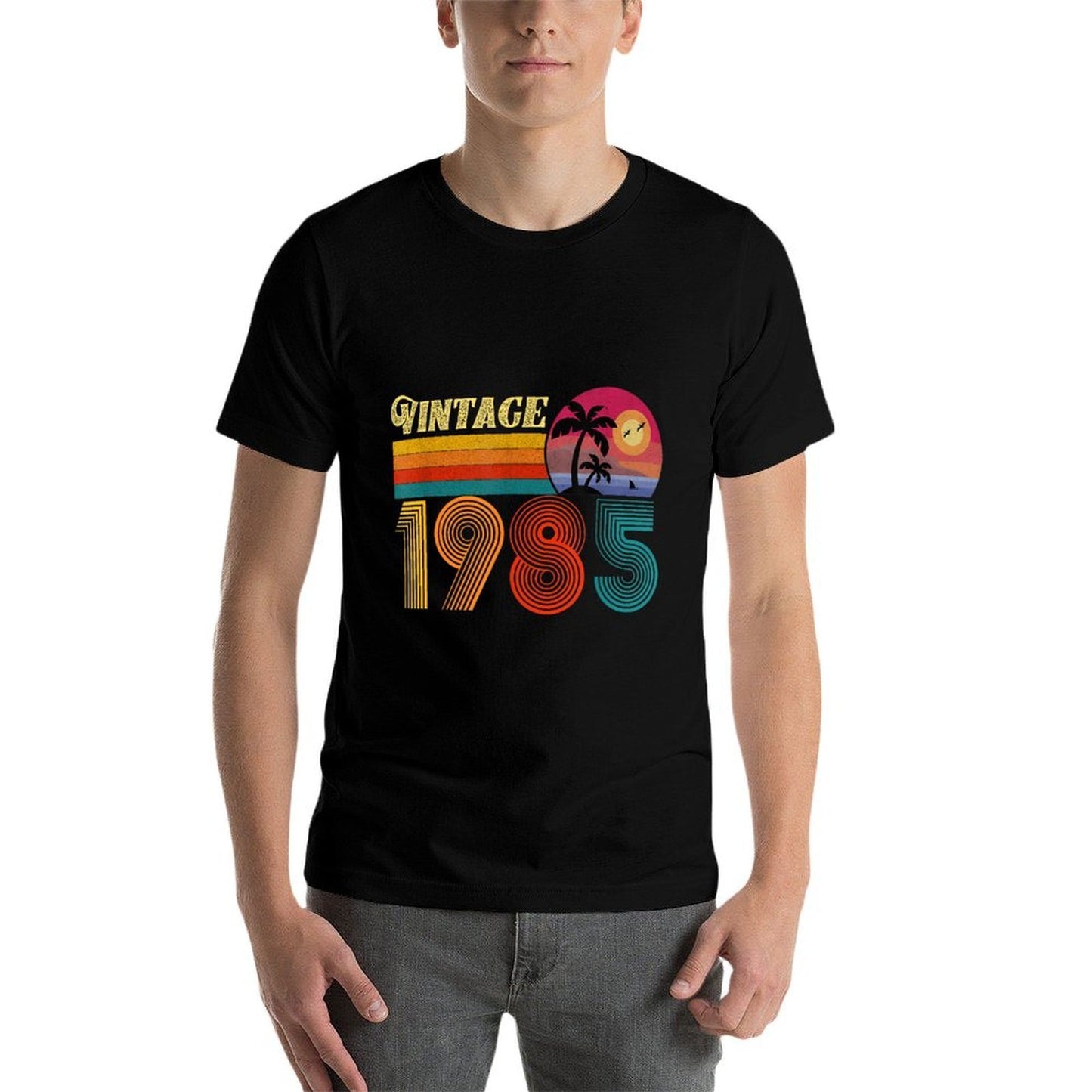 40th Birthday Gift 40 Years Old Men Women Retro Vintage 1985  Rolled Sleeves T-Shirt