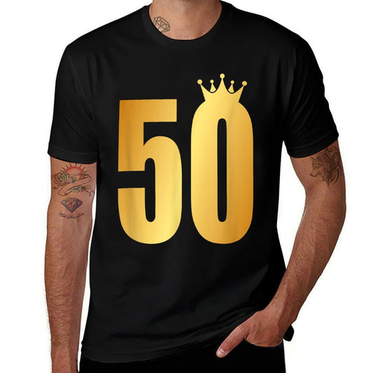 50th Birthday King Queen Crown  Polyester Blend T-Shirt