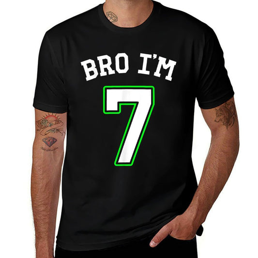 7th Birthday Boys 7yo Girls Bro I'm 7  Moisture-wicking T-Shirt