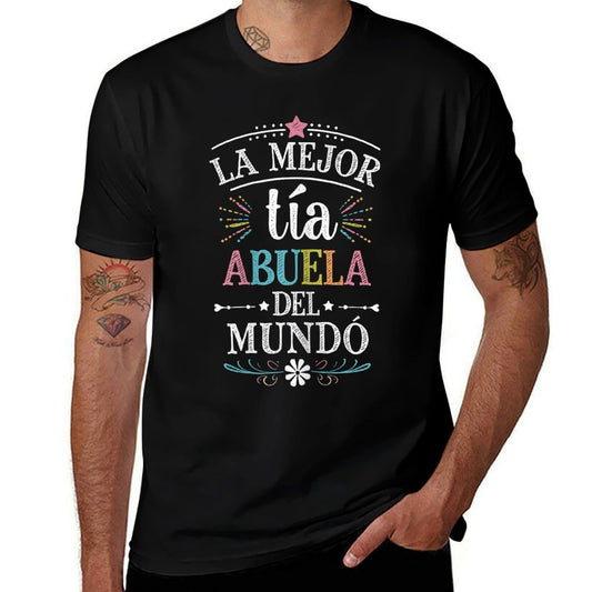 Womens La Mejor Tía Abuela Del Mundo - Great Aunt Colorful  Odor-resistant T-Shirt