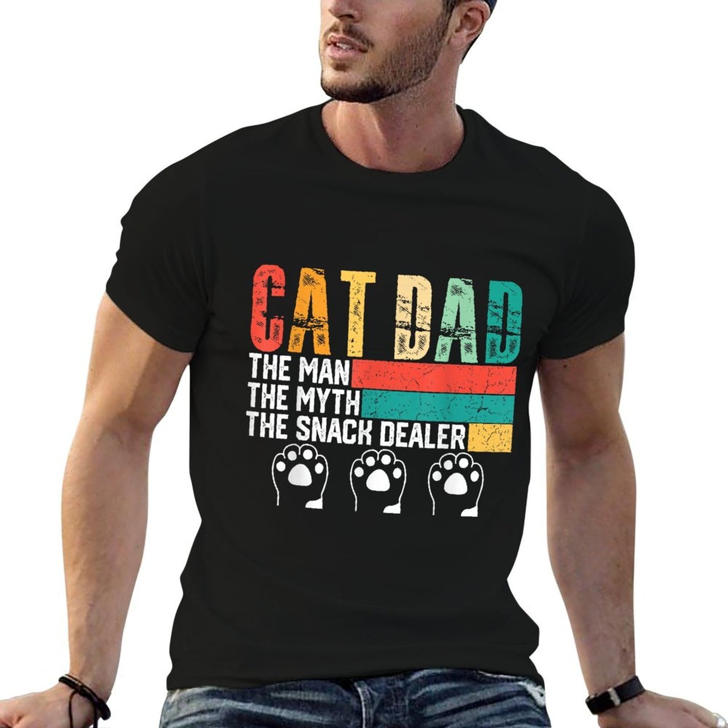 Vintage Cat Dad The Man The Myth Snack Dealer Father Day  Affordable Price T-Shirt