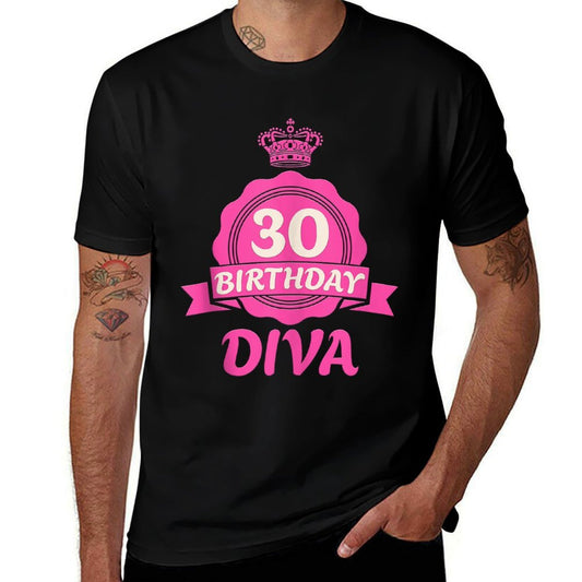 30th Birthday 30 BIRTHDAY DIVA Funny 30th Women  Soft T-Shirt