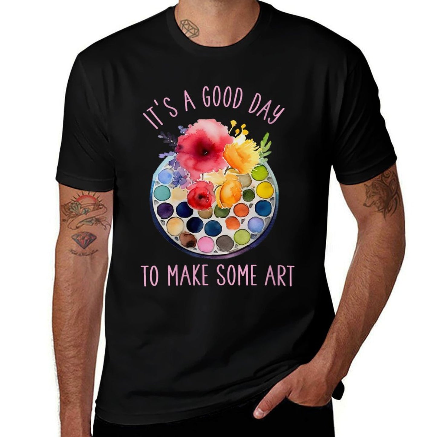 Womens Its A Good Day to Make Some Art Artist Art Teacher  Heathered Texture T-Shirt