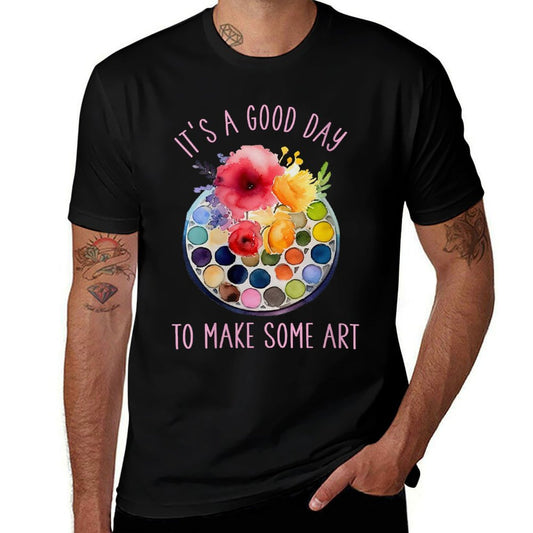 Womens Its A Good Day to Make Some Art Artist Art Teacher  Heathered Texture T-Shirt