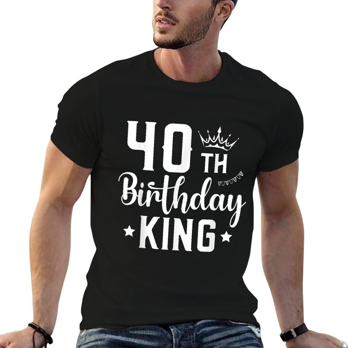 40 Year Old Birthday King Husband 40th Birthday  Graphic-printed T-Shirt