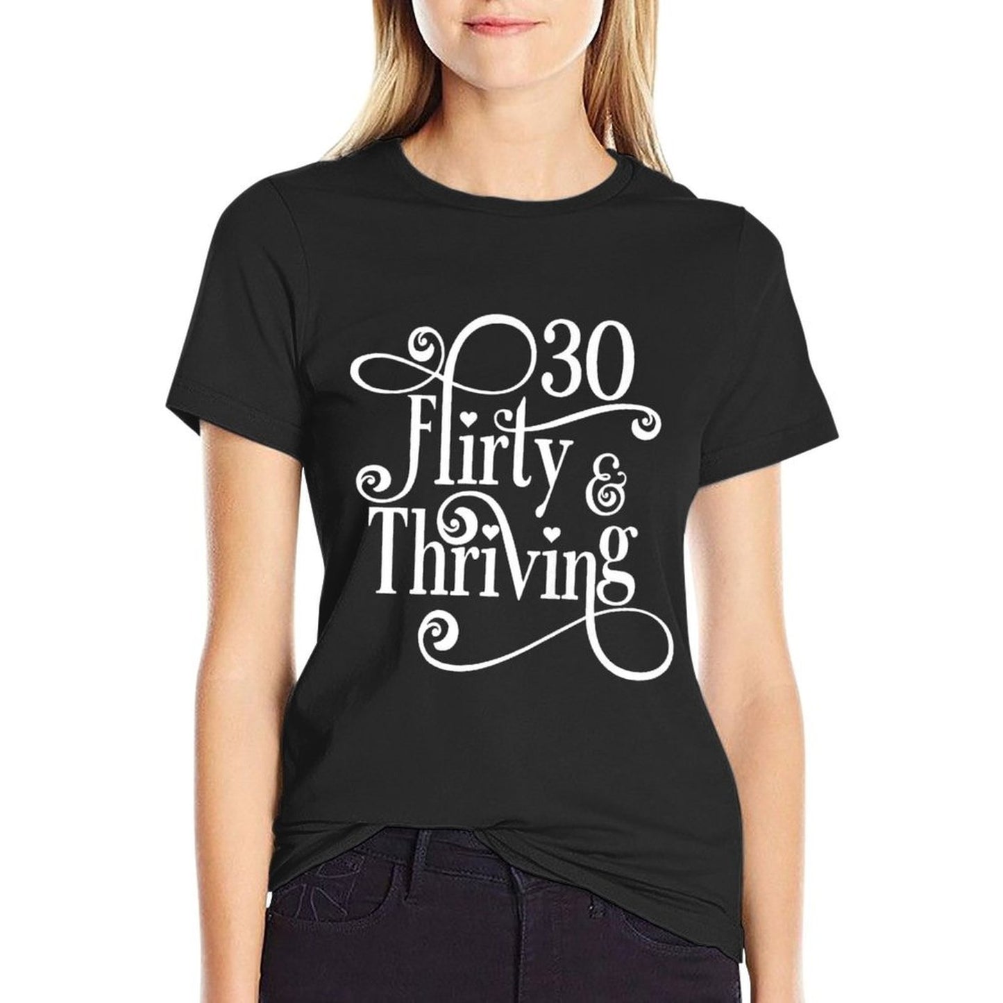 Womens 30 Thirty Flirty & Thriving 30th Birthday Tshirt Born 1990 Premium  Lightweight T-Shirt