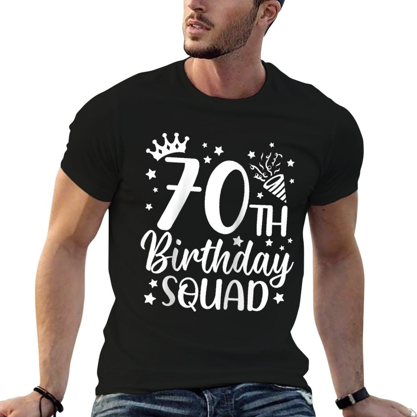 70th Birthday Squad 70 Years Old Birthday Party Group Men Raglan Baseball  Lightweight T-Shirt