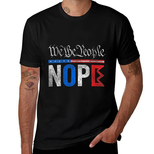 Womens No Kings Nope Protest Graphic Distressed USA Design Vintage  Stretchy T-Shirt