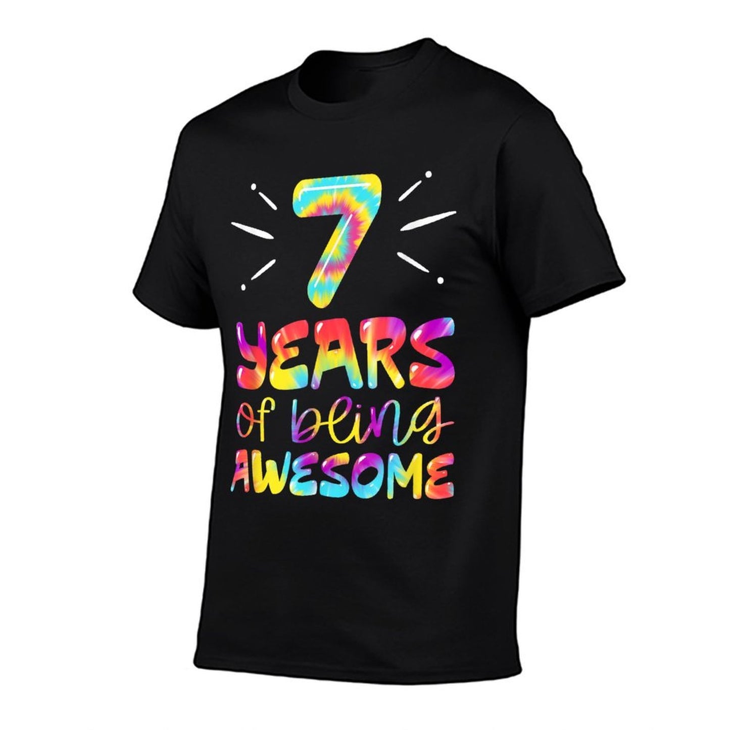 7 Years of Being Awesome Tie Dye 7 Years Old 7th Birthday  Tagless Design T-Shirt