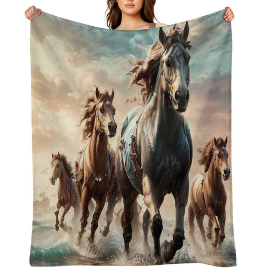 001 Wild Horses Versatility Throw Blanket
