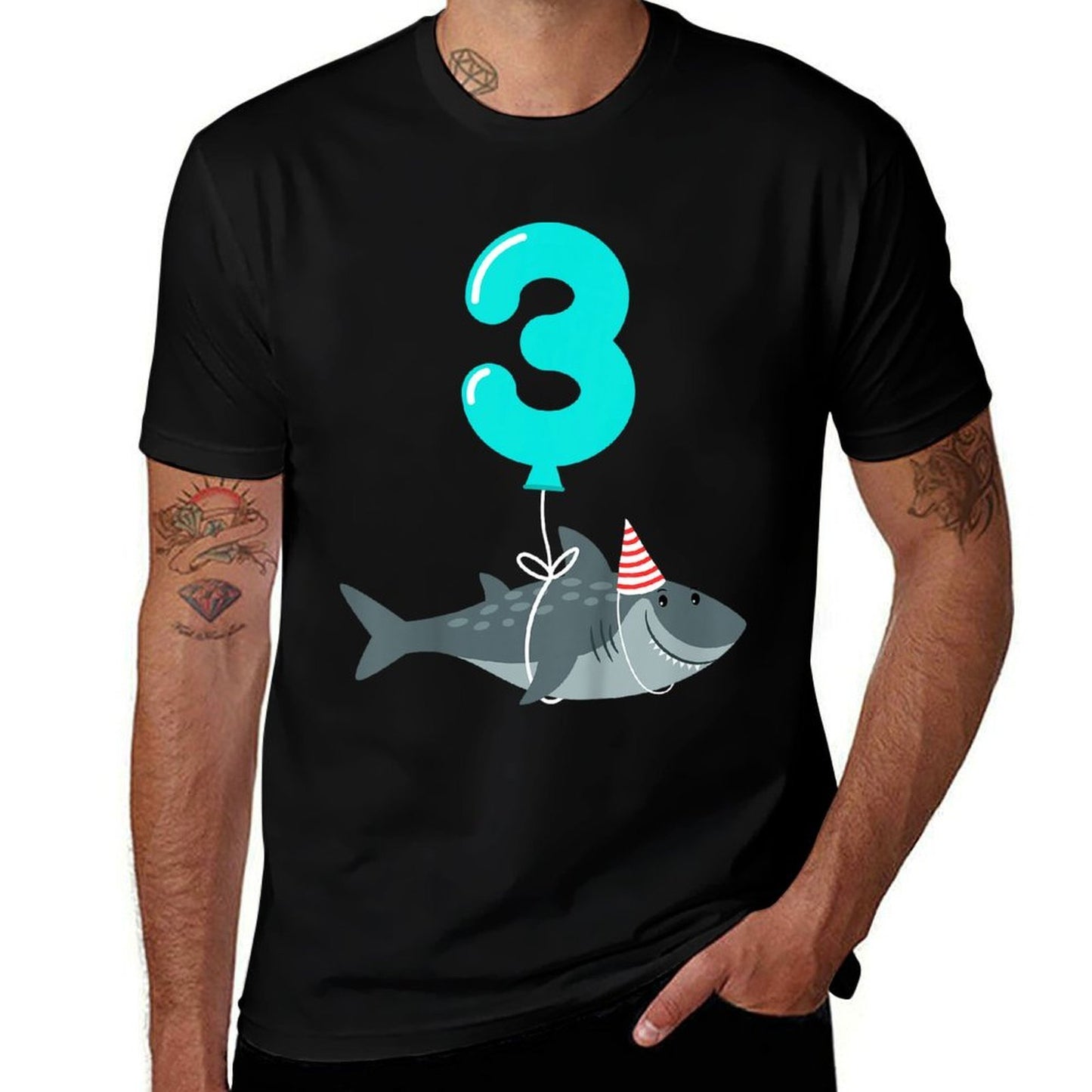 3rd Birthday Shark  Cute 3 Year Old Shark Gift  High-quality Stitching T-Shirt