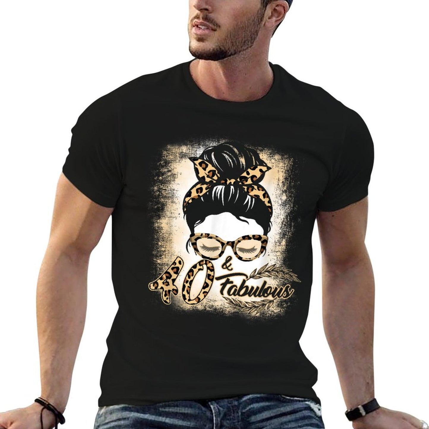 40th Birthday Gift Women Girls 40 Year Old Fabulous Leopard  Moisture-wicking T-Shirt
