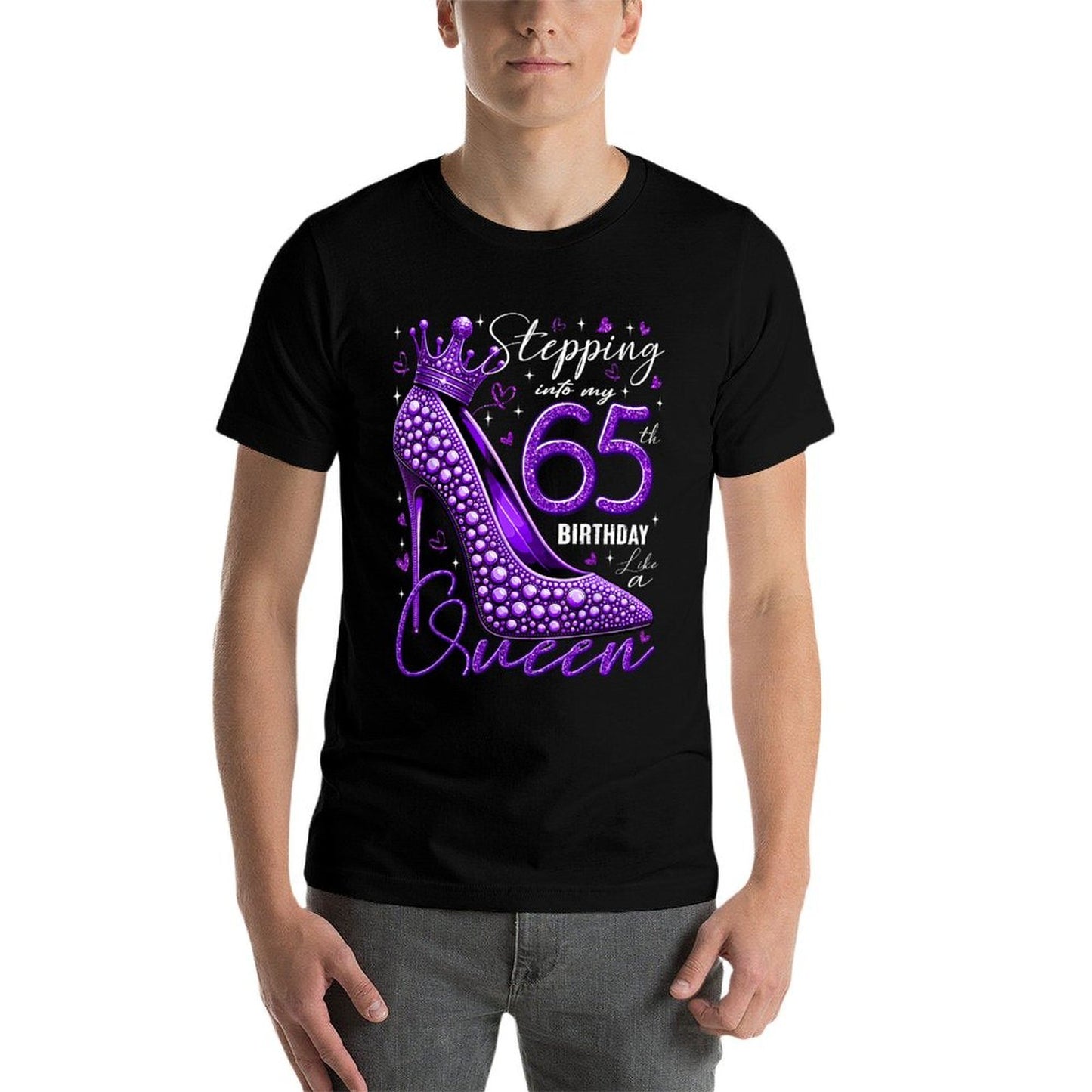 65 Year Old Gifts High Heels Stepping Into My 65th Birthday  Tagless Design T-Shirt