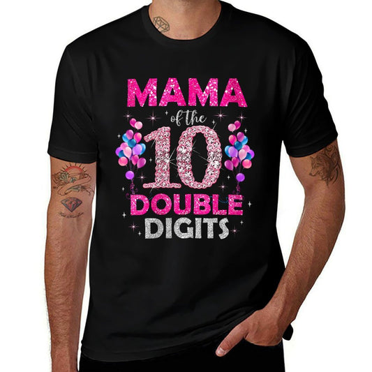 Womens Mama of The Birthday Girl Double Digits 10th Birthday  Odor-resistant T-Shirt