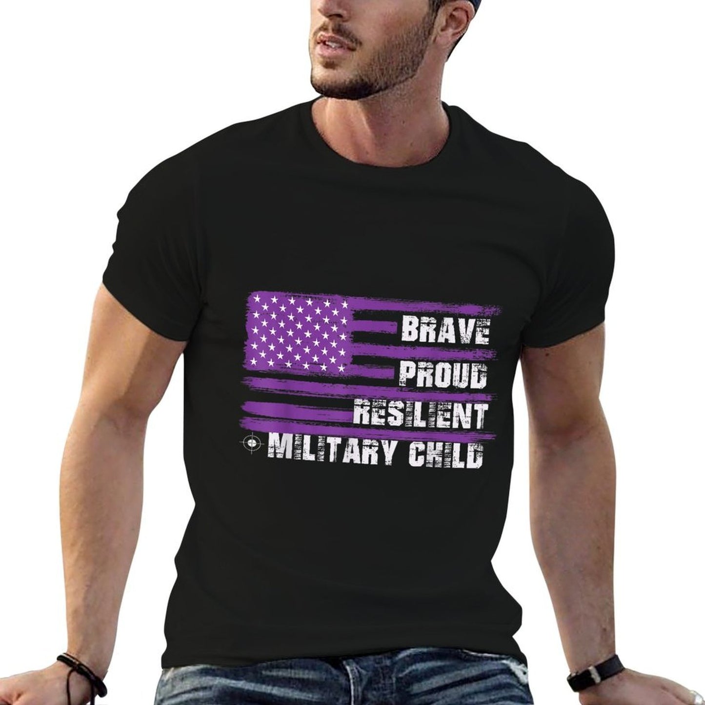 2023 Month Military Kids Military Child Adult Purple UP  Affordable Price T-Shirt