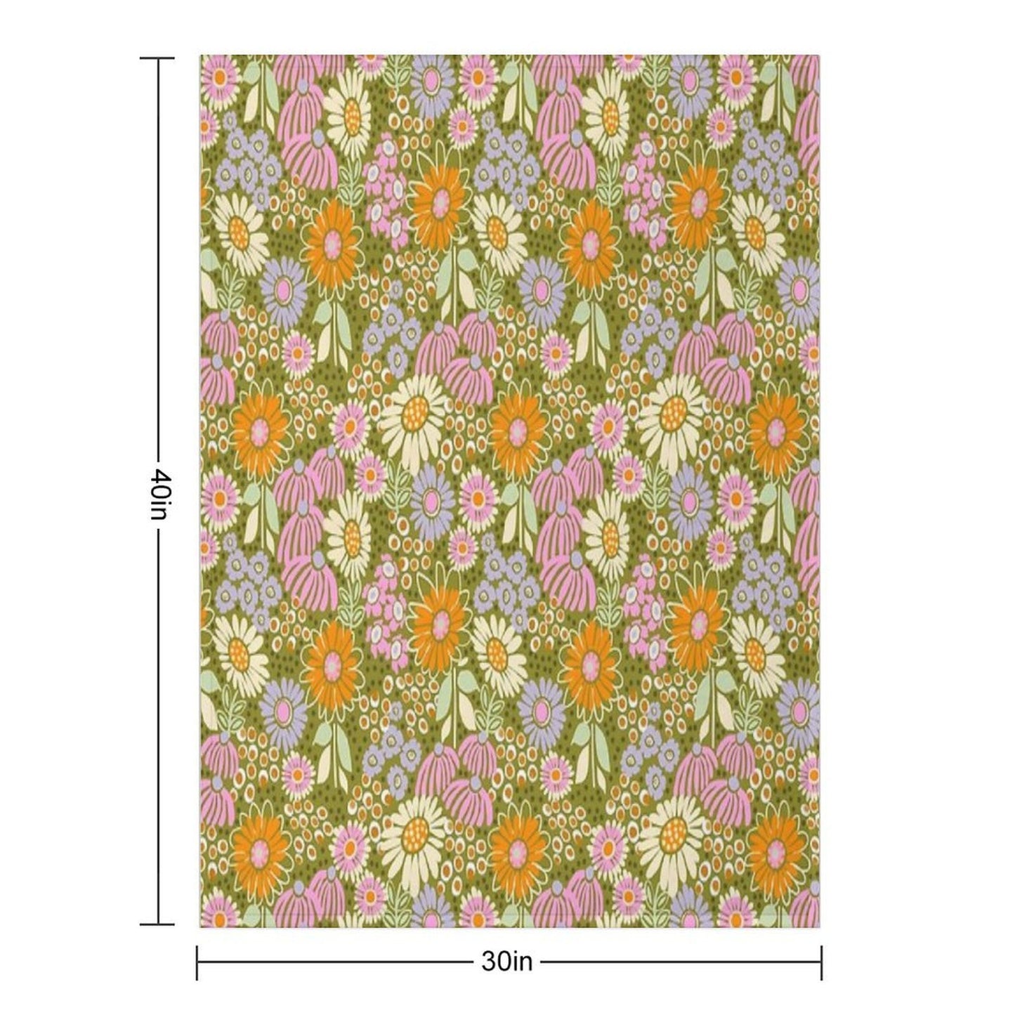 70s Floral Premium Throw Blanket
