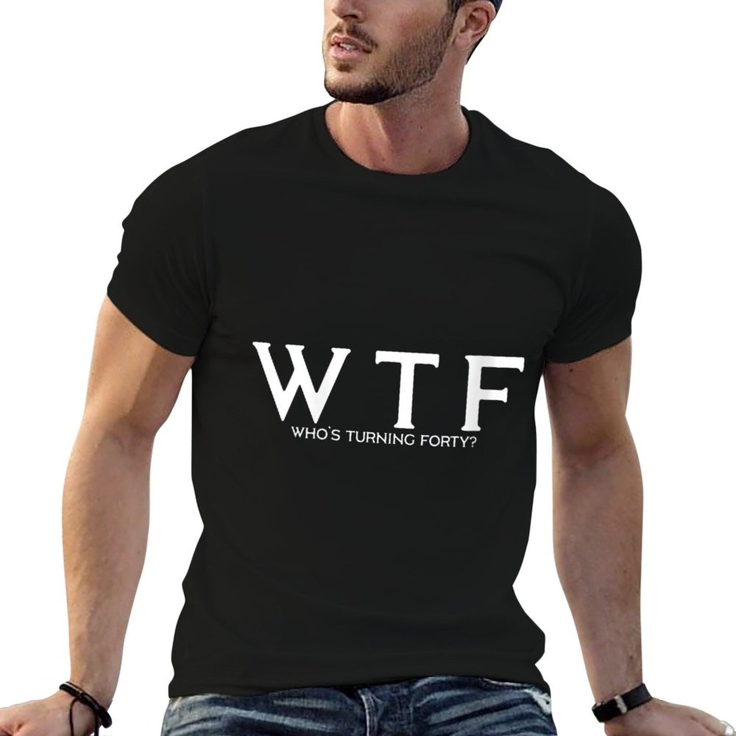 Womens 40th Birthday Gift Tshirt WTF Who&#39;s Turning Forty Funny  Stretchy T-Shirt