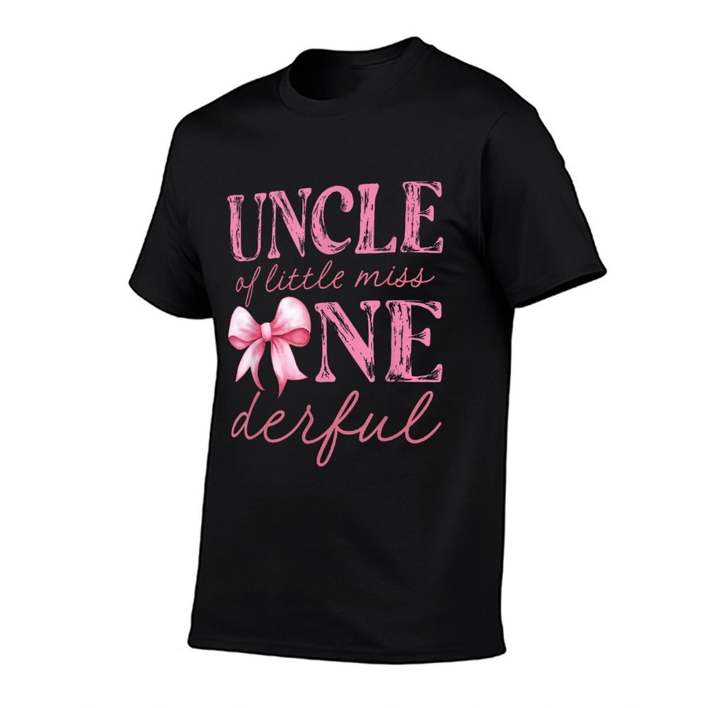 Uncle of Little Miss Onederful First Birthday Pink Bow  Slim-fit Cut T-Shirt