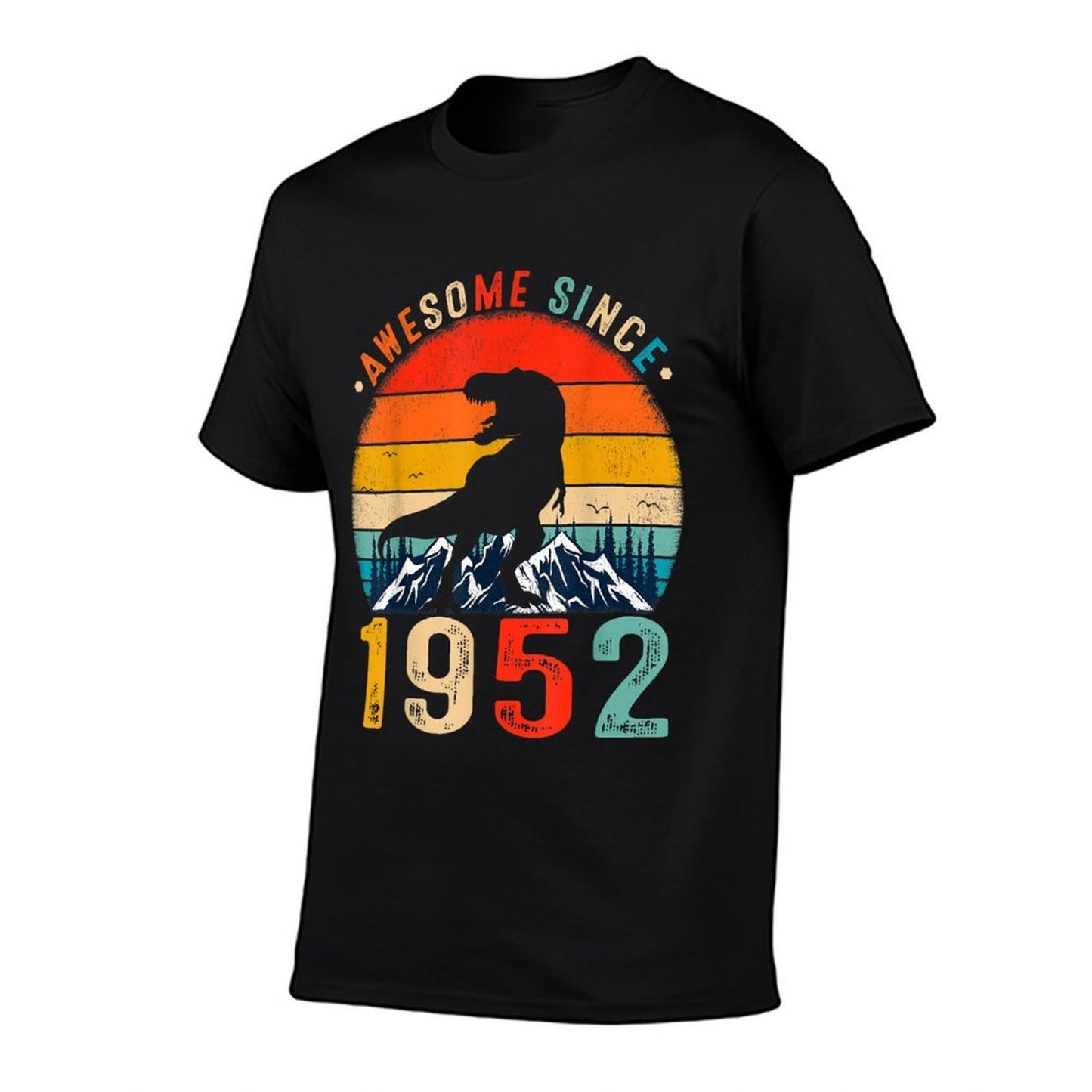 70 Years Old Awesome Since 1952 Dinosaur 70th Birthday  Oversized Silhouette T-Shirt