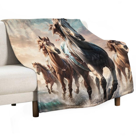 001 Wild Horses Versatility Throw Blanket