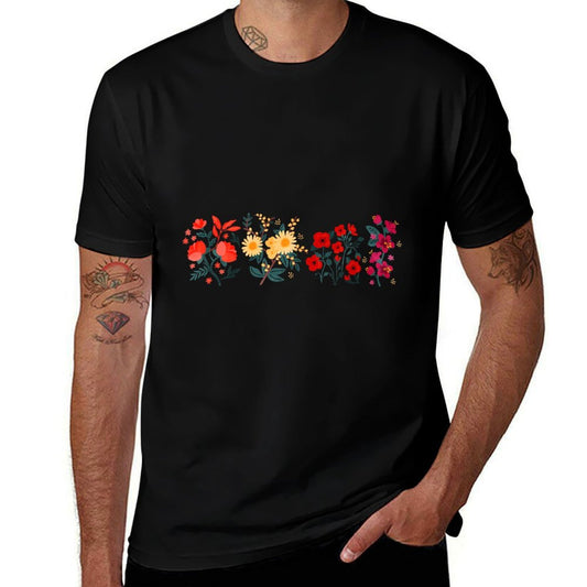 Vintage Inspired Botanical Flower Gardener Naturalist Flower  Fade-proof Color T-Shirt