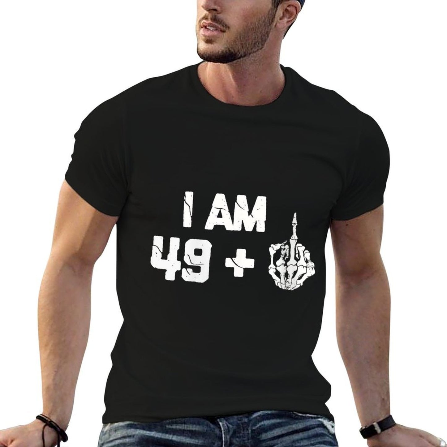 Womens I Am 49 Plus Middle Finger Tshirt Funny 50th Birthday Gifts  Vintage-inspired T-Shirt