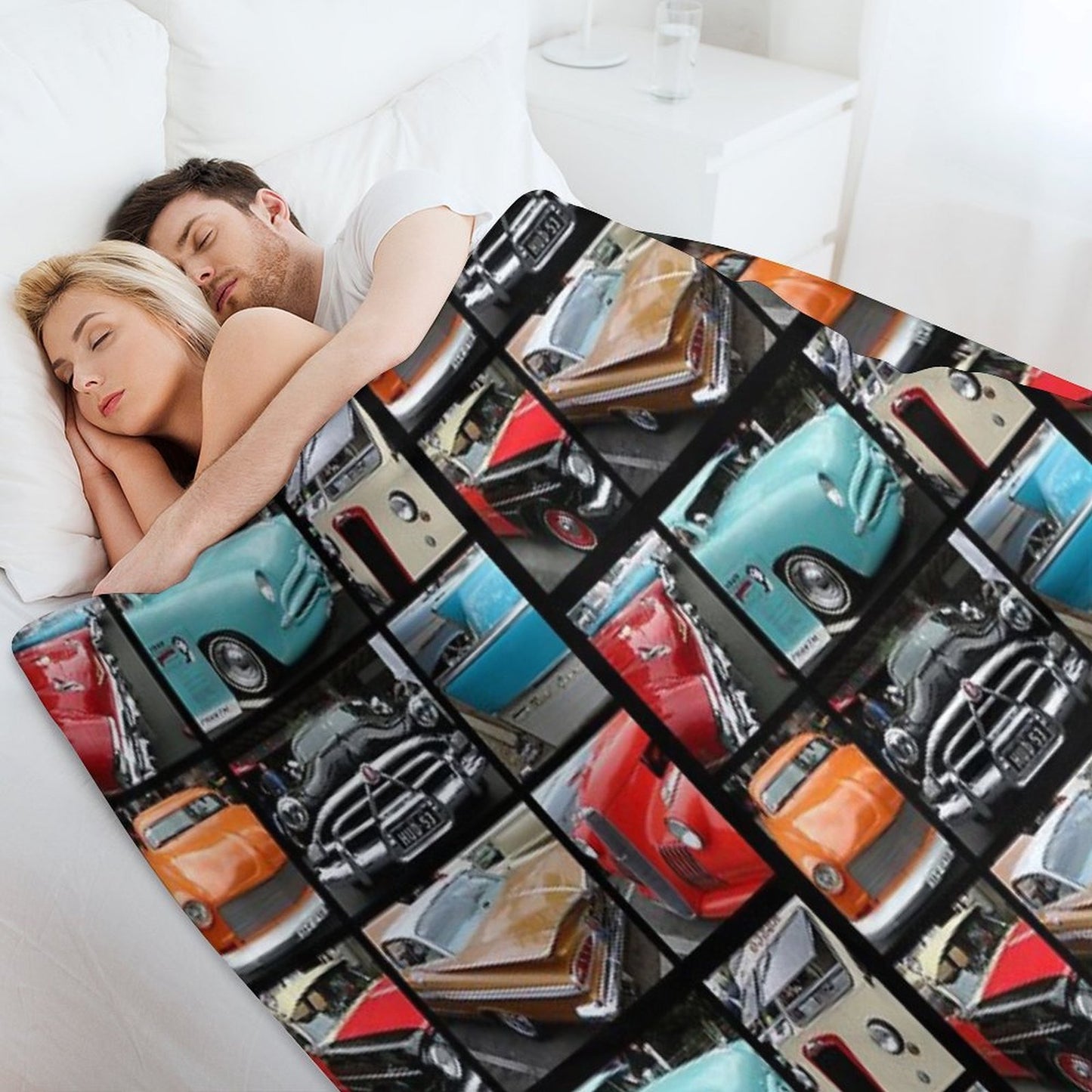 Vintage Car Collage Versatility Throw Blanket