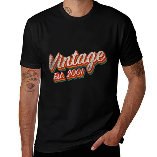 Vintage 2001 21st Birthday Limited Edition 21 Year Old Premium  Fade-proof Color T-Shirt