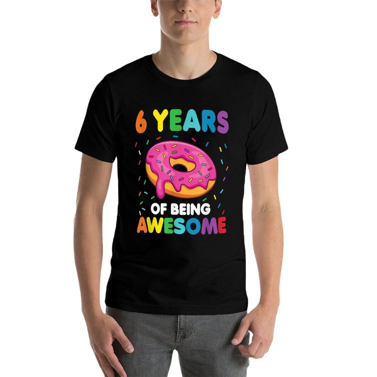 6 Years Old Sweet Donut 6th Birthday For Girls Doughnut  Stretchy T-Shirt