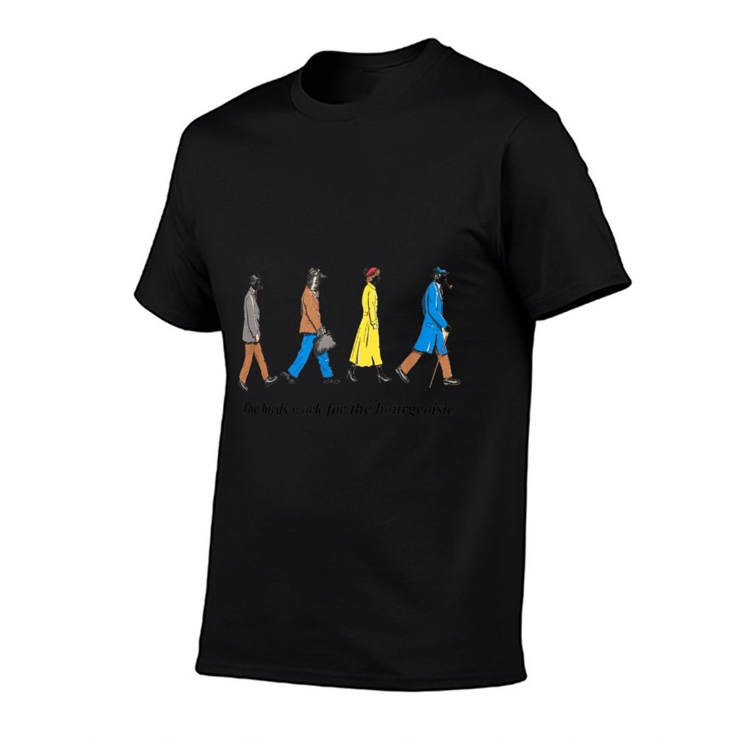 Vintage Lovers The Birds Work For The Bourgeoisie - Womens Grey Cartoon Bird Modern Classic Fit - Small  Relaxed-fit T-Shirt