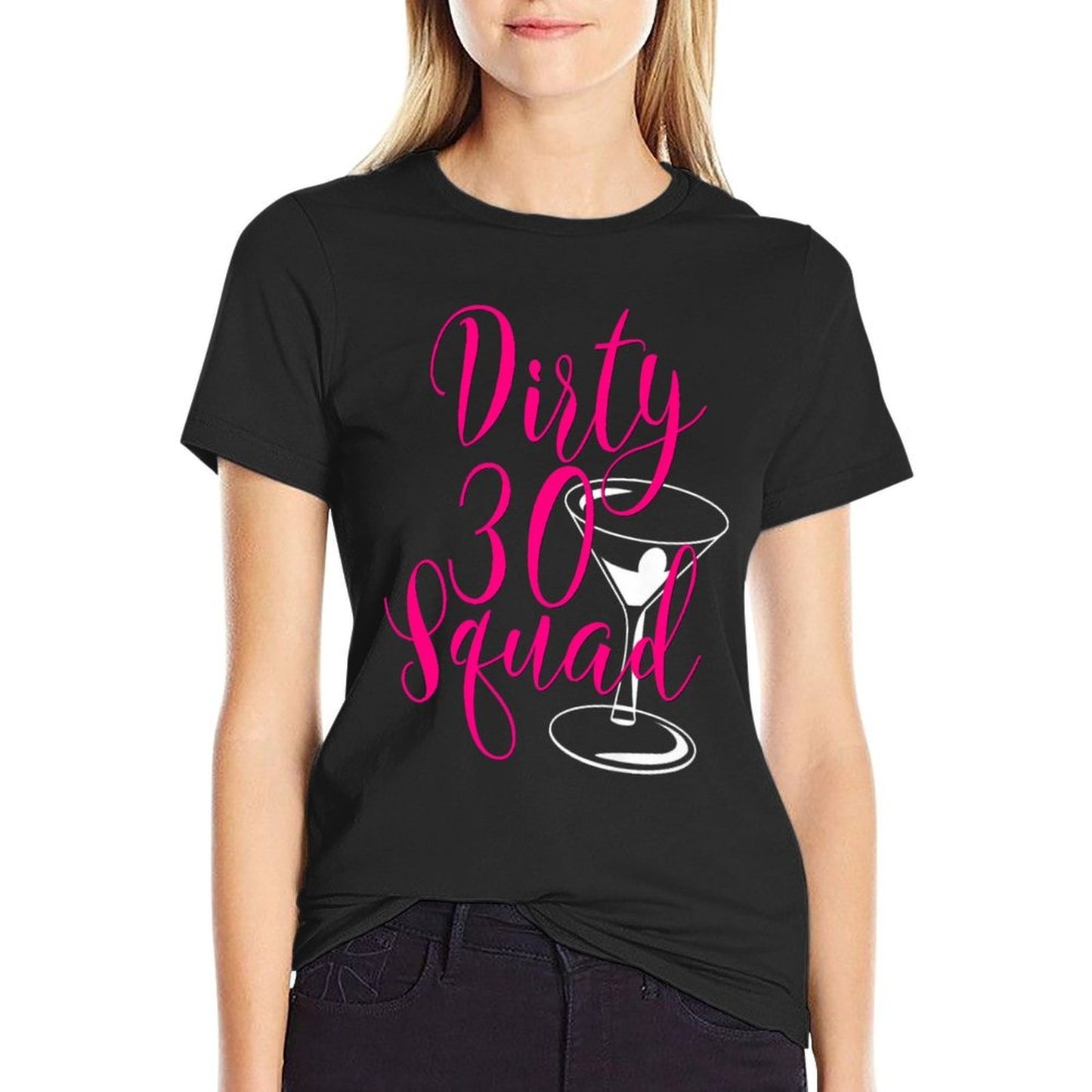 30th Birthday Party Dirty 30 Squad Thirty Pink Premium  Stretchy T-Shirt