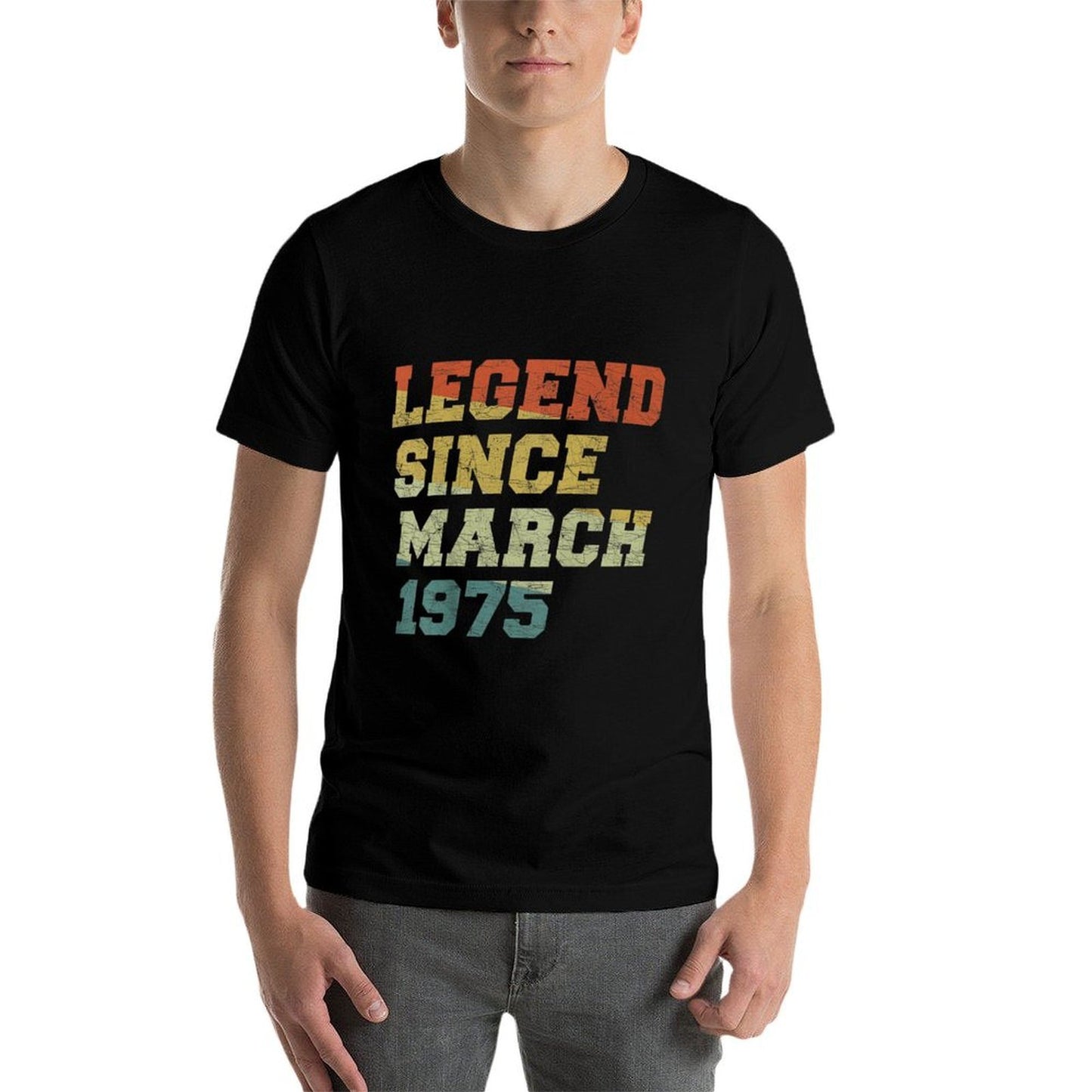 50 Years Old Legends Since March 1975 50th Birthday  Graphic-printed T-Shirt