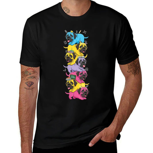 Womens Mastiff Dog Colorful Rainbow Back to School Kids Boys Girls  Odor-resistant T-Shirt
