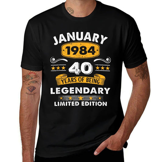 40 Years Old Legend Since January 1984 40th Birthday  Soft T-Shirt