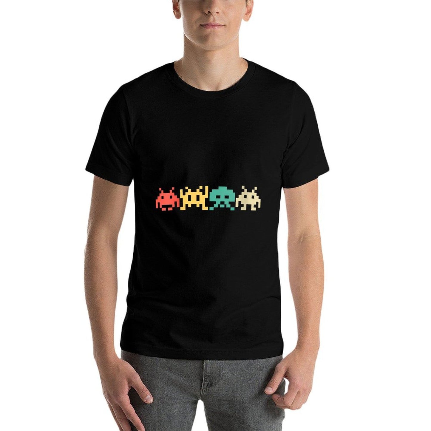 Womens 80s Video Game Vintage Retro Arcade  Heathered Texture T-Shirt