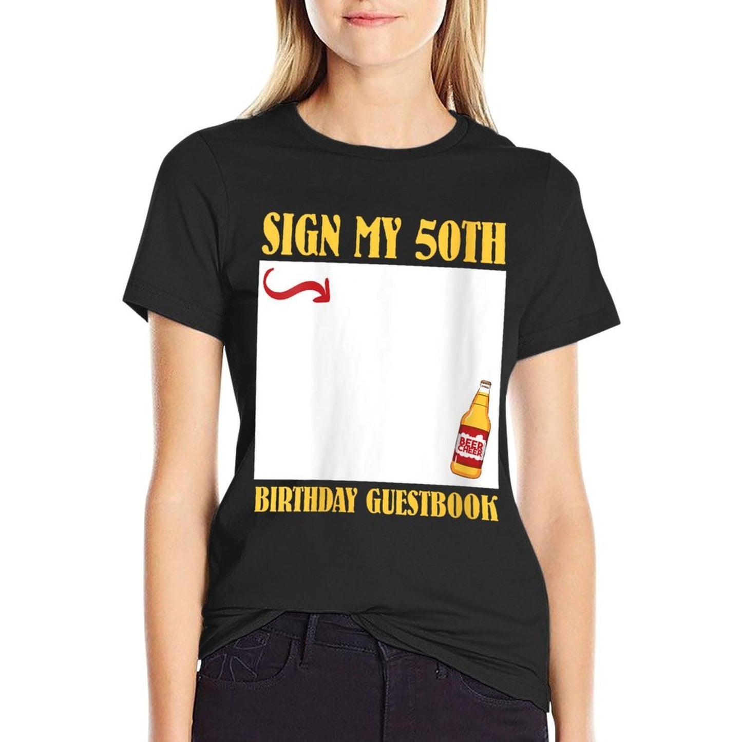 Womens 50th Birthday SIGN MY 50TH BIRTHDAY GUESTBOOK 50 Years  Versatile T-Shirt
