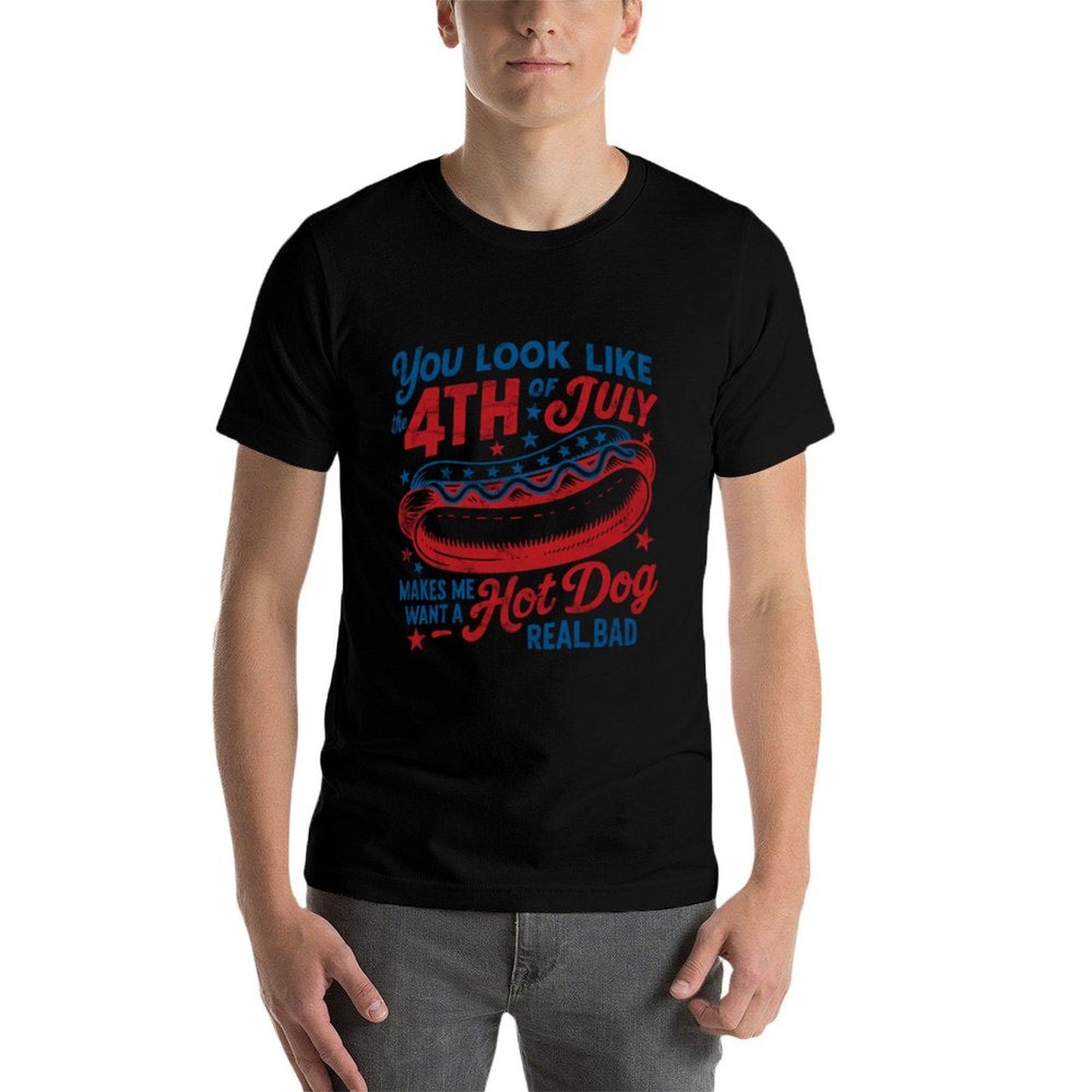 You Look Like The 4th Of July Hot Dog American Men Women Kid  Odor-resistant T-Shirt