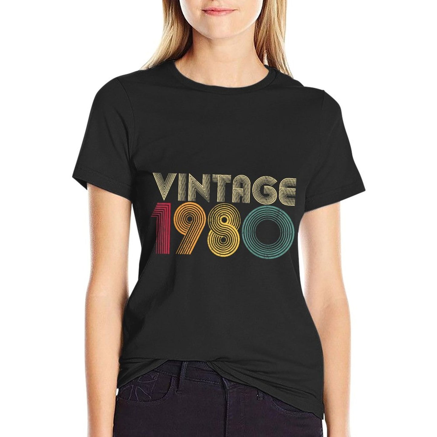 45th Birthday Gift For Women Men 1980 45 Years Old Retro  Quick-drying T-Shirt
