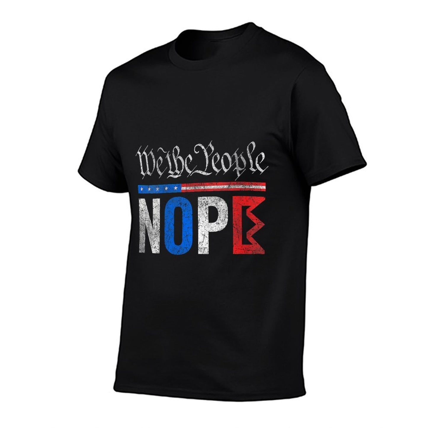 Womens No Kings Nope Protest Graphic Distressed USA Design Vintage  Stretchy T-Shirt