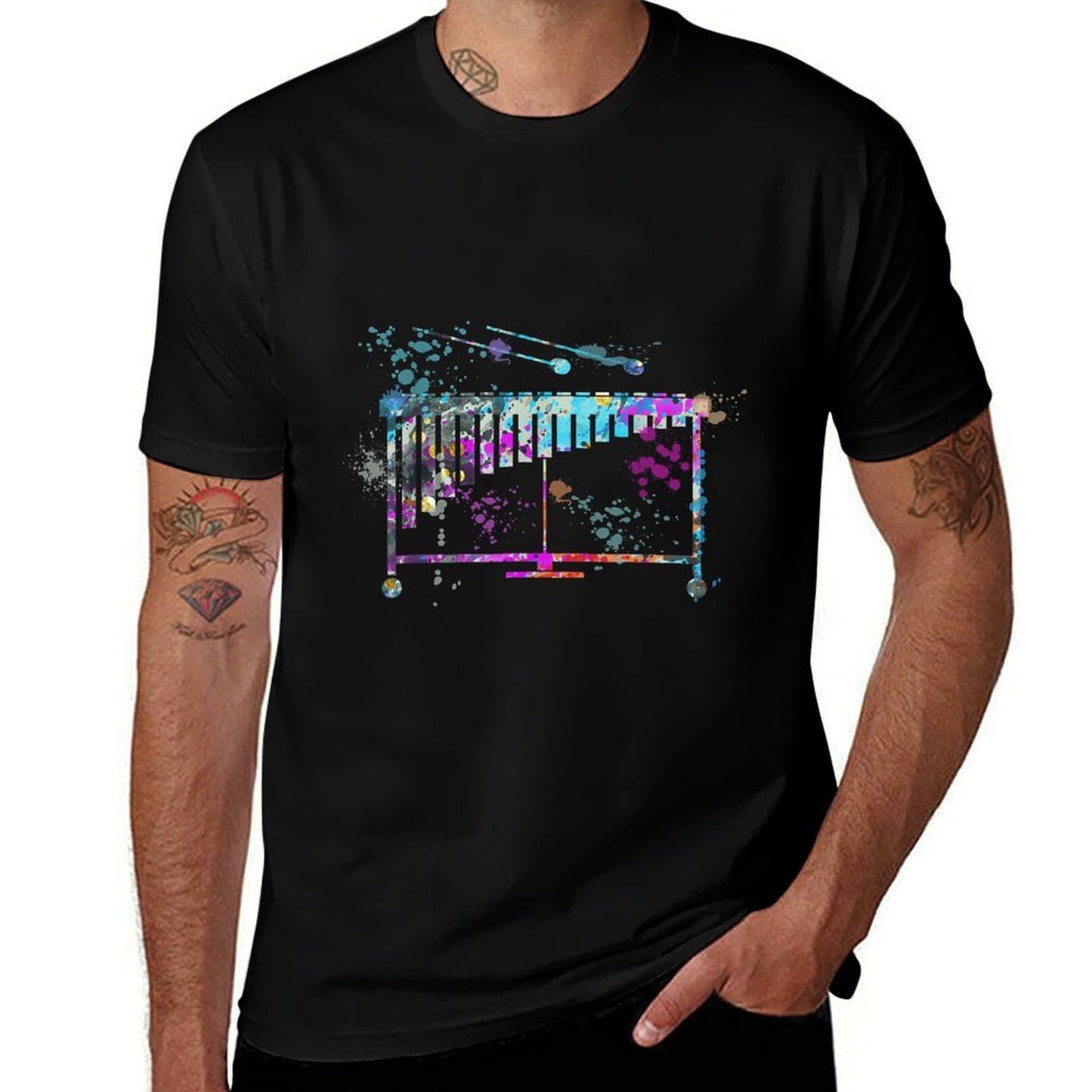 Vibraphone Instrument Silhouette Vibraphones Comfortable T-Shirt