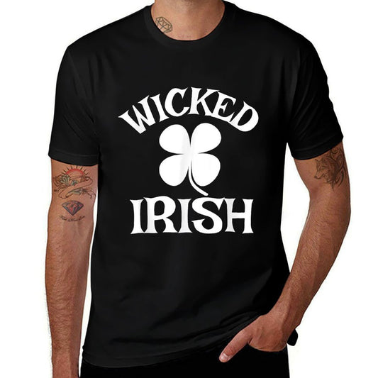Wicked Irish St Patricks Day for Men Women & Kids  Ribbed Collar T-Shirt