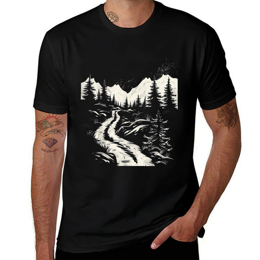 Vintage Mountain Landscape  Stretchy T-Shirt
