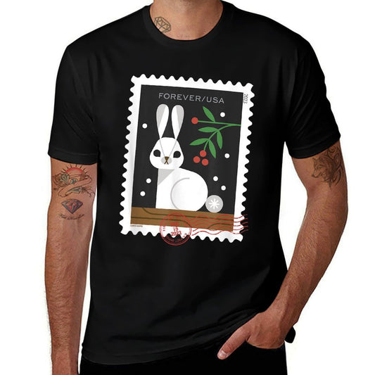 USPS Winter Woodland Animals - Rabbit Stamp  Vintage-inspired T-Shirt