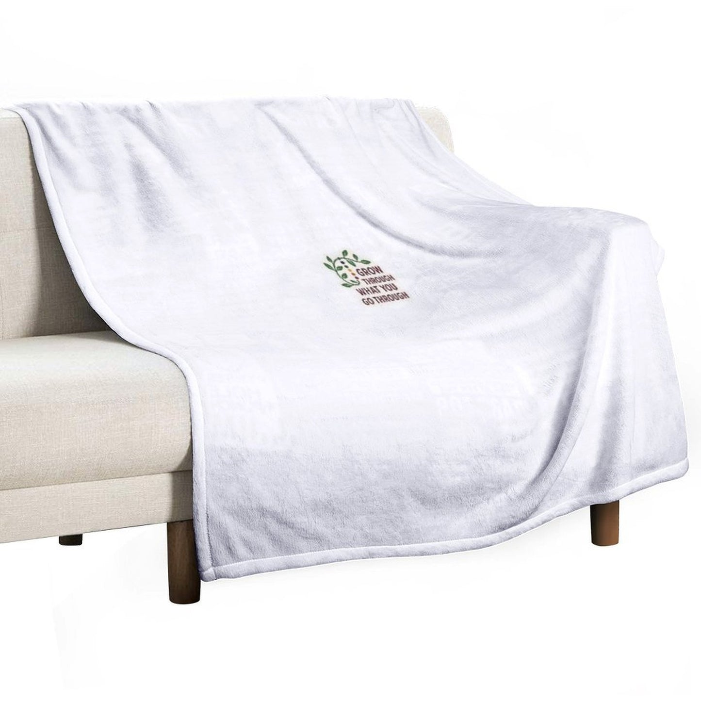 Grow Through What You Go Through - Resilience Quote Sticker Plush Throw Blanket