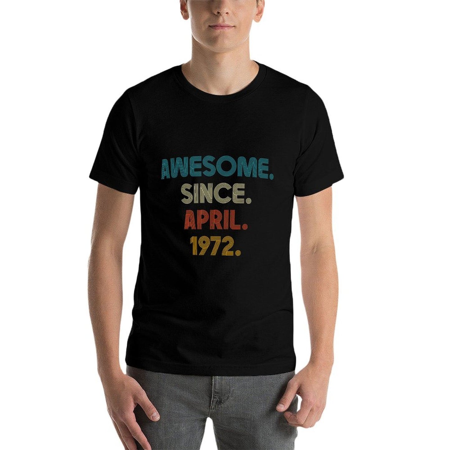 50 Golden Years Old Awesome Since April 1972 50th Birthday  Vintage-inspired T-Shirt