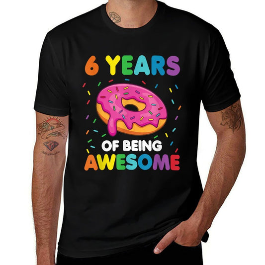 6 Years Old Sweet Donut 6th Birthday For Girls Doughnut  Stretchy T-Shirt