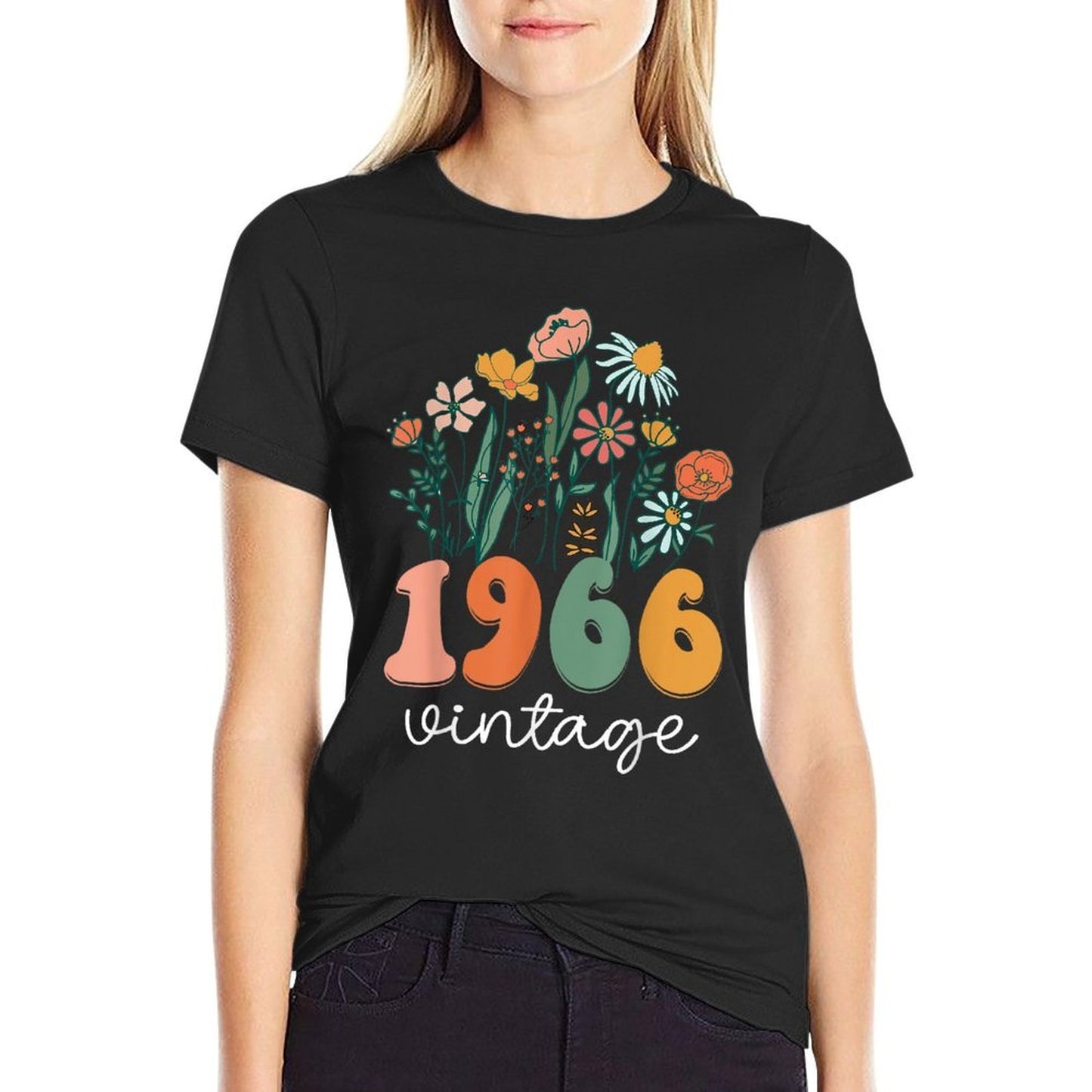 59 Years Old Vintage 1966 59th Women Birthday Wildflower  Versatile T-Shirt