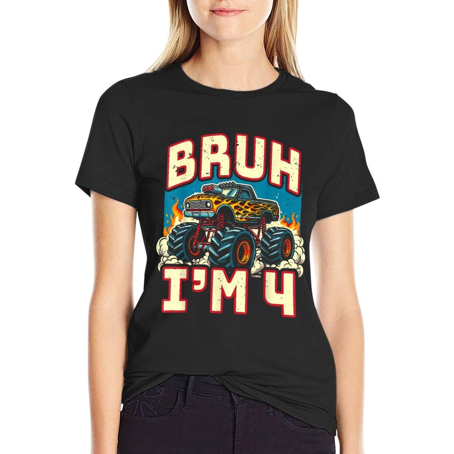 4 Year Old Birthday Monster Truck Bruh It's My 4th Birthday  Durable T-Shirt