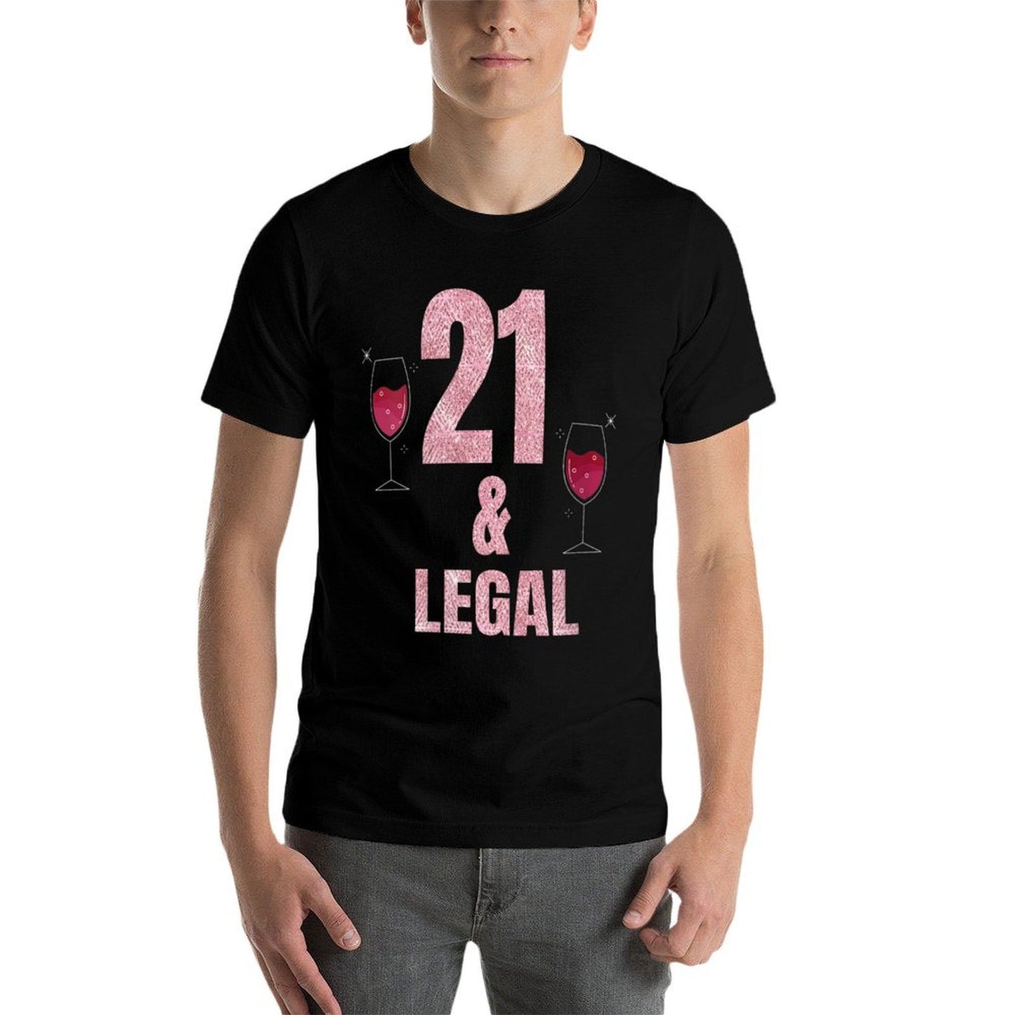 Womens 21st Birthday Gifts for Women Glam 21st Birthday T  Oversized Silhouette T-Shirt