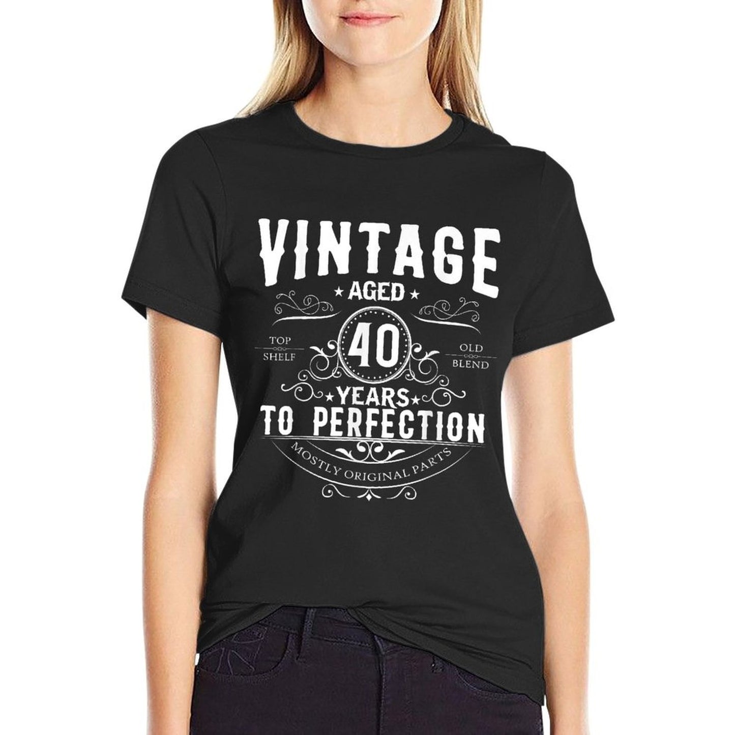 Vintage Aged 40 Years To Perfection 40th Birthday  Summer-ready Fabric T-Shirt